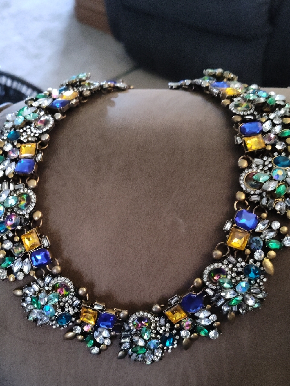 Zara Multicolor Crystal Statement Necklace - Women Jewelry
